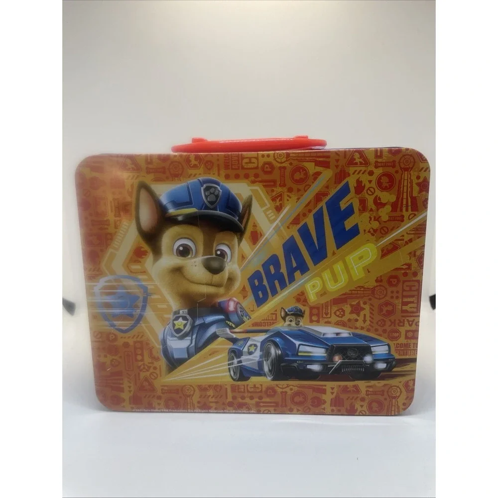 Nickelodeon Paw Patrol The Movie 'Brave Pup' Embossed Tin Lunch Box With Puzzle-